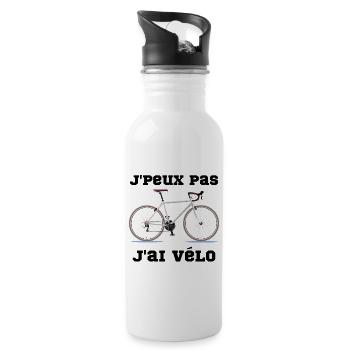 j'peux pas j'ai vélo - Gourde avec paille intégrée - blanc - Droite