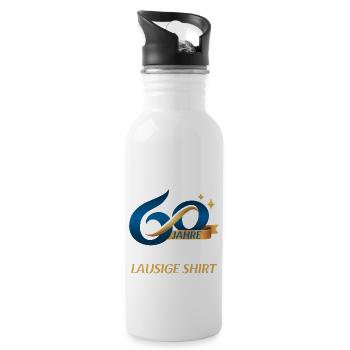 60 Jahre Alter 60. Geburtstag lausiges Shirt - Trinkflasche mit integriertem Trinkhalm - Weiß - Rechts
