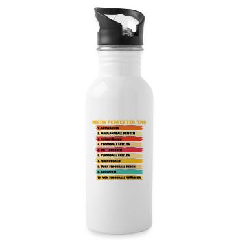 Floorball Floor Hockey Unihockey. - Trinkflasche mit integriertem Trinkhalm - Weiß - Rechts