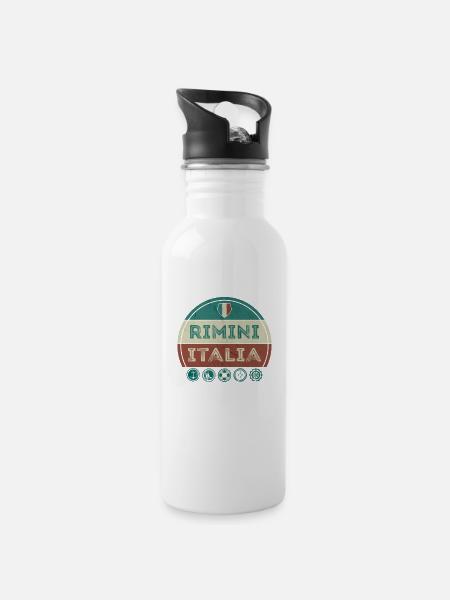 Rimini Adriatic Italy Holiday Souvenir - Water bottle with straw - white