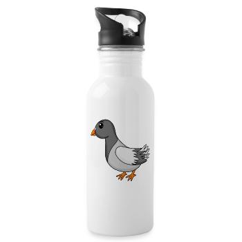 Taube - Trinkflasche mit integriertem Trinkhalm - Weiß - Rechts