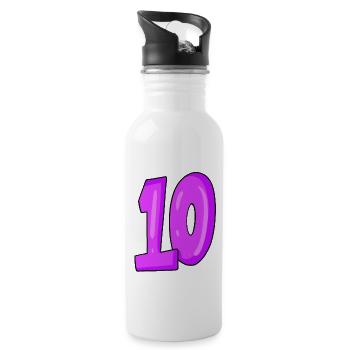 10 - Trinkflasche mit integriertem Trinkhalm - Weiß - Rechts