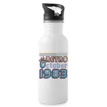 1983 En Octobre Rétro Cadeau - Gourde avec paille intégrée - blanc - Droite