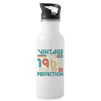 1963 In October Vintage Perfection - Water bottle with straw - white - Right