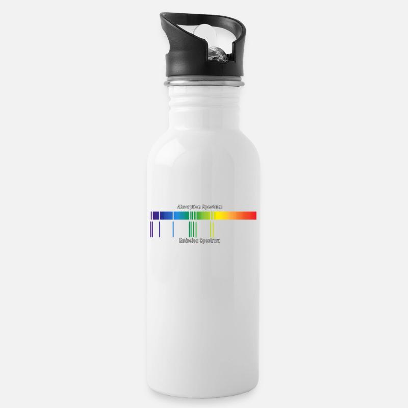 Absorptionsspektrum und Emissionsspektrum - Trinkflasche mit integriertem Trinkhalm - Weiß