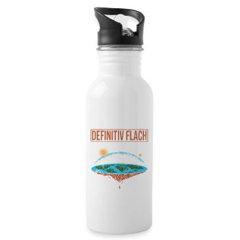 Flat Earth - Trinkflasche mit integriertem Trinkhalm - Weiß - Rechts