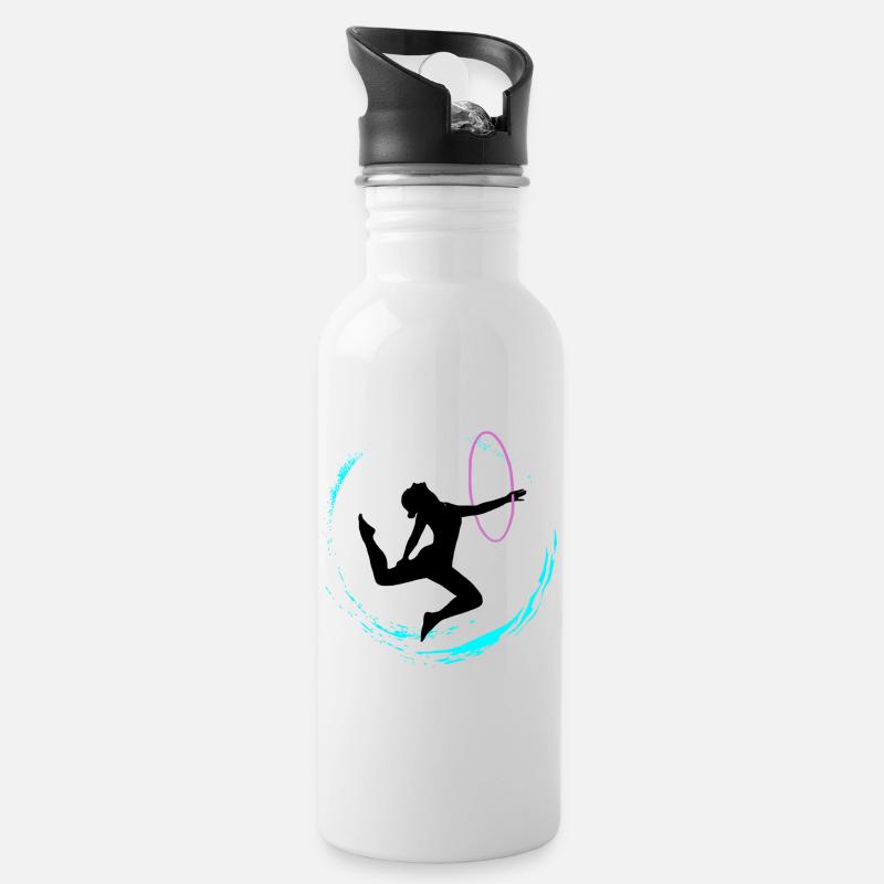 Rhythmic Gymnastics - Water bottle with straw - white