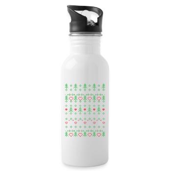 Pull d’ornement pull moche - Gourde avec paille intégrée - blanc - Droite