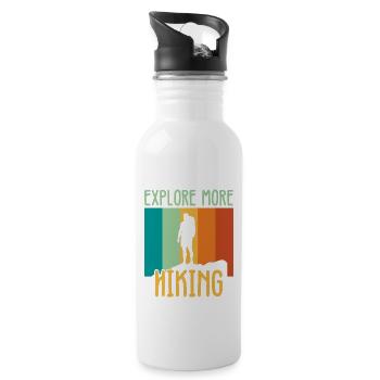 Explore more hiking - Trinkflasche mit integriertem Trinkhalm - Weiß - Rechts