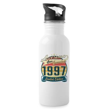 Geschenkidee Limitiert Im November 1997 - Trinkflasche mit integriertem Trinkhalm - Weiß - Rechts