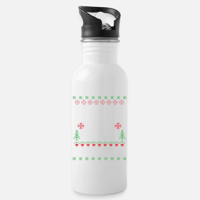 Lass es Schnee hässlichen Weihnachtspullover - Trinkflasche mit integriertem Trinkhalm - Weiß