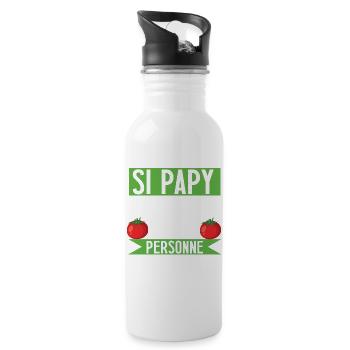 Cadeau homme jardinier papa père jardinage - Gourde avec paille intégrée - blanc - Droite