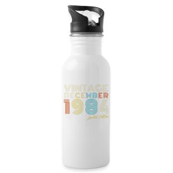 Born December 1984 Vintage - Water bottle with straw - white - Right