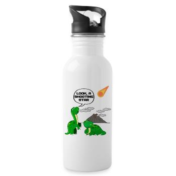 Dinosaur Dino Prehistoric Fun - Water bottle with straw - white - Right
