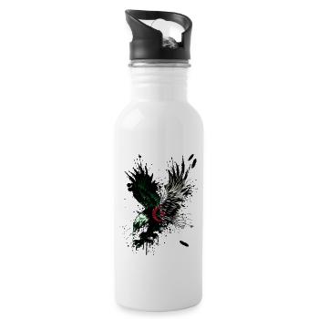 Flag Algeria - eagle Algerian flag - Water bottle with straw - white - Right