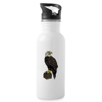 just a girl who loves eagles bird eagle - Water bottle with straw - white - Right