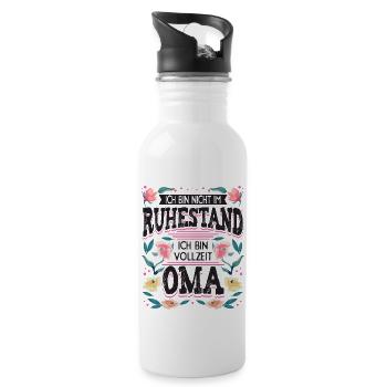 Oma Großmutter Oma Rente Pensionierung - Trinkflasche mit integriertem Trinkhalm - Weiß - Rechts