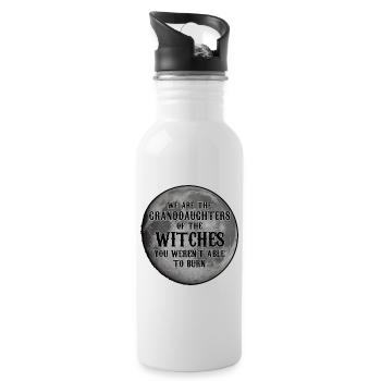 We Are The Granddaughters Of Witches Feminismus - Trinkflasche mit integriertem Trinkhalm - Weiß - Rechts