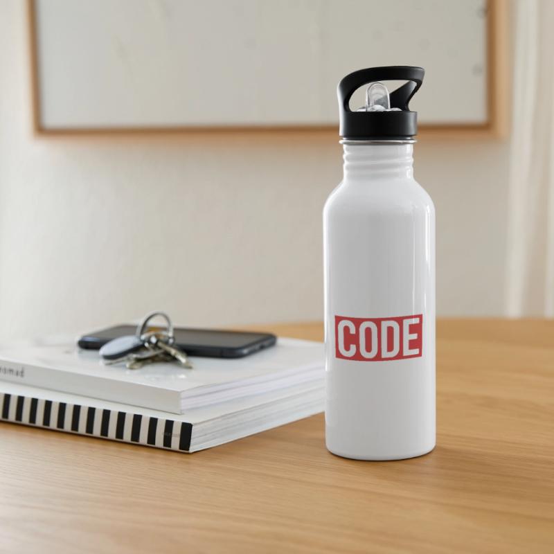 Programmierer Coder Software Entwickler Trinkflasche mit integriertem Trinkhalm