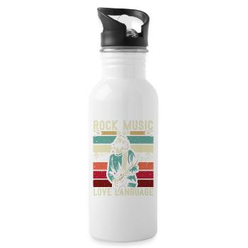 Electric Guitar Guitarist Rock Music Lovers - Water bottle with straw - white - Right