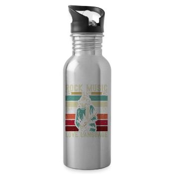Electric Guitar Guitarist Rock Music Lovers - Water bottle with straw - silver - Right