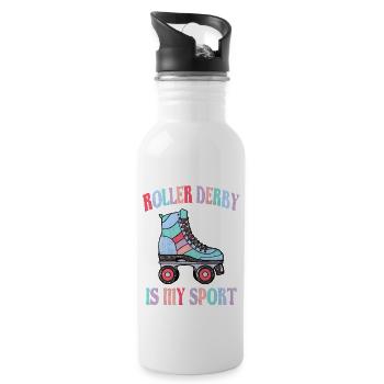 Le roller derby est mon sport - Gourde avec paille intégrée - blanc - Droite