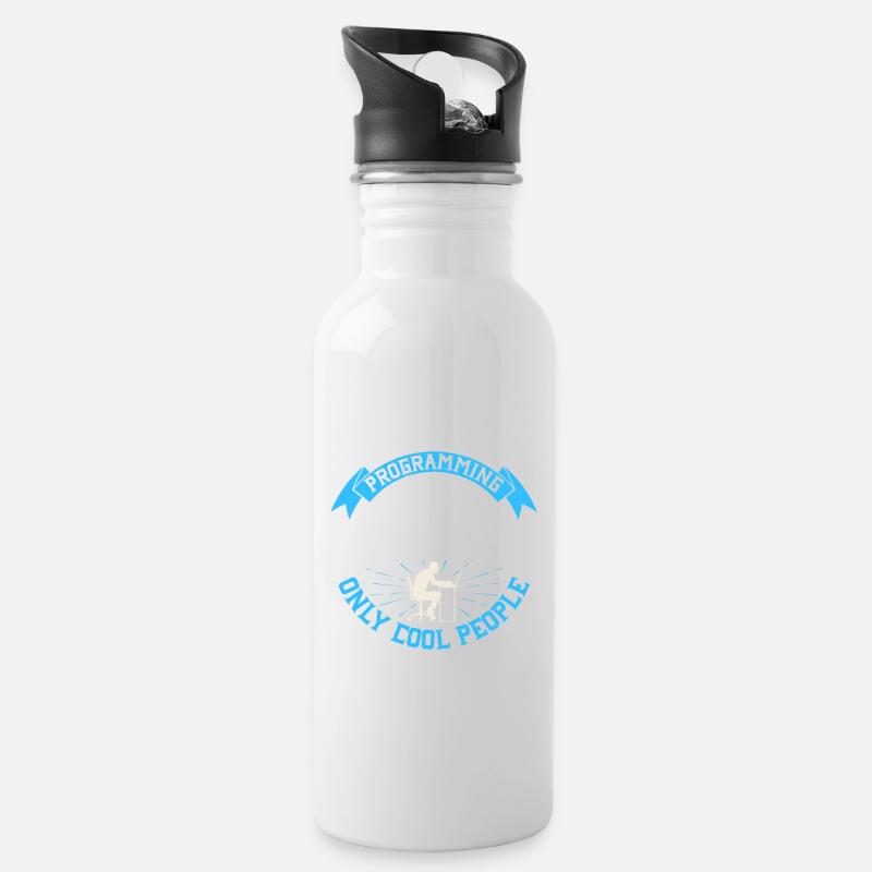 Programming Isn't For Everyone Only Cool People - Trinkflasche mit integriertem Trinkhalm - Weiß