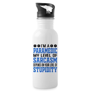 I Am A Sarcastic Paramedic Saying - Water bottle with straw - white - Right