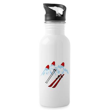 Winterurlaub Skigebiet Ski Langlauf Tirol Xmas Alm - Trinkflasche mit integriertem Trinkhalm - Weiß - Rechts