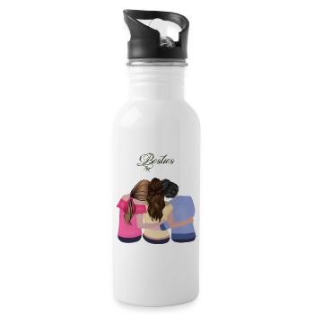 Besties Outfit - Trinkflasche mit integriertem Trinkhalm - Weiß - Rechts