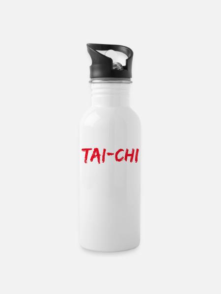 Tai Chi Instructor - Trinkflasche mit integriertem Trinkhalm - Weiß