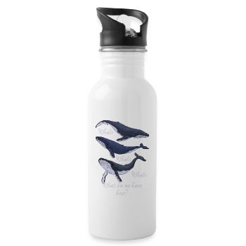 Funny Whale Pun Whale Whale Whale What Do We Have - Trinkflasche mit integriertem Trinkhalm - Weiß - Rechts
