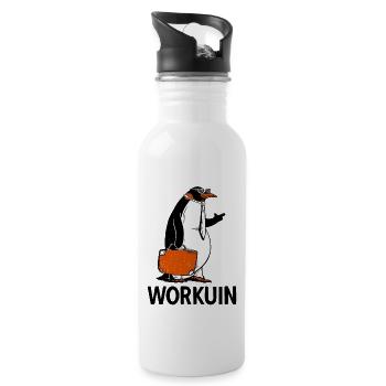 Business Penguin Job Workers Workuin Workers - Gourde avec paille intégrée - blanc - Droite