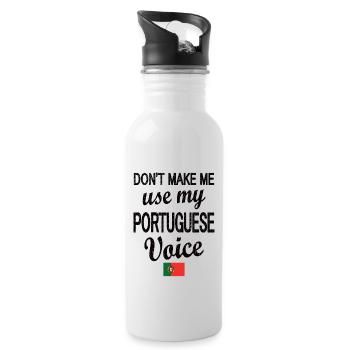 Portuguese Portugal Flag Portuguese roots - Water bottle with straw - white - Right