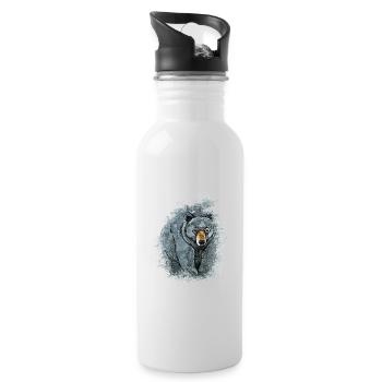 American black bear - Water bottle with straw - white - Right