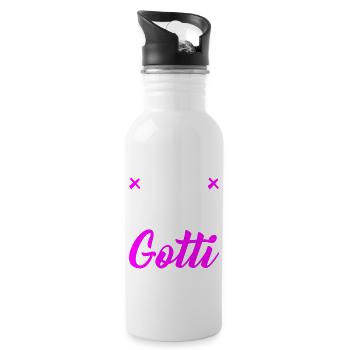 Gotti Götti Schweiz Geschenk zu Weihnachten - Trinkflasche mit integriertem Trinkhalm - Weiß - Rechts