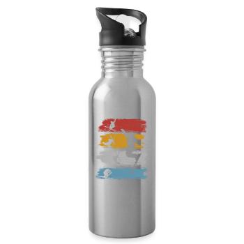 Freestyle skiing - Water bottle with straw - silver - Right