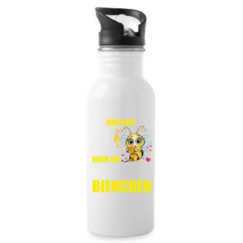 55 Geburtstag Frauen Geschenk lustig Biene Imker - Trinkflasche mit integriertem Trinkhalm - Weiß - Rechts