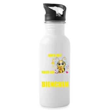 70 Geburtstag Frauen Geschenk lustig Biene Imker - Trinkflasche mit integriertem Trinkhalm - Weiß - Rechts