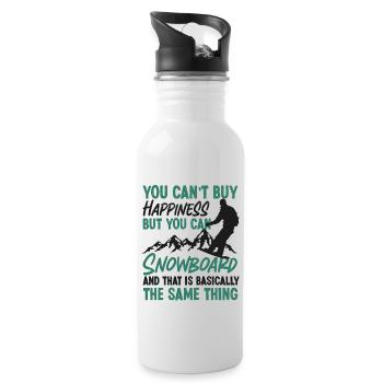 Snowboarding Snowboard You Can'T - Trinkflasche mit integriertem Trinkhalm - Weiß - Rechts