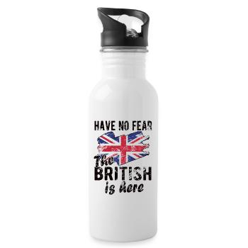 British Great Britain Origin British flag - Water bottle with straw - white - Right