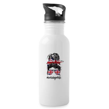 British Great Britain Flag British roots - Water bottle with straw - white - Right