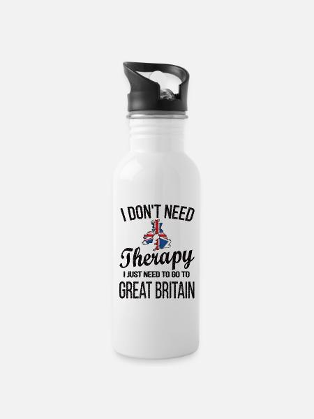 Brite Großbritannien Herkunft Britische Flagge - Trinkflasche mit integriertem Trinkhalm - Weiß