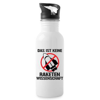 Keine Raketenwissenschaft Rakete Wissenschaft - Trinkflasche mit integriertem Trinkhalm - Weiß - Rechts
