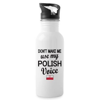 Proud Pole Poland Flag Polish Roots - Water bottle with straw - white - Right