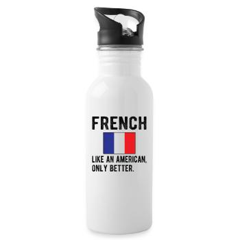 French France Flag French origin - Water bottle with straw - white - Right
