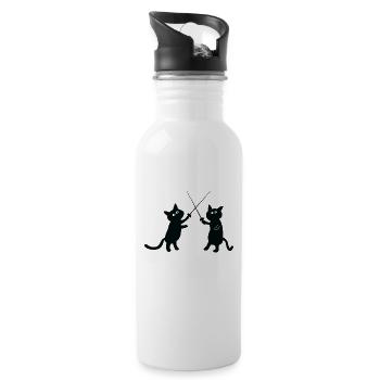 Escrime Cats Escrimeur - Gourde avec paille intégrée - blanc - Droite