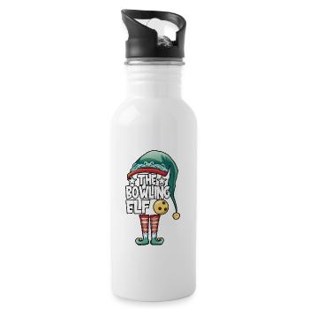 Christmas The Bowling Elf Costume Bowlers Bowling - Water bottle with straw - white - Right