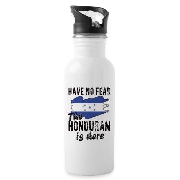 Proud Honduran Honduras Honduran flag - Water bottle with straw - white - Right