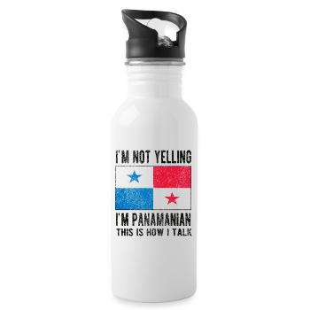 Panamaer Panama Herkunft Panamaische Flagge - Trinkflasche mit integriertem Trinkhalm - Weiß - Rechts